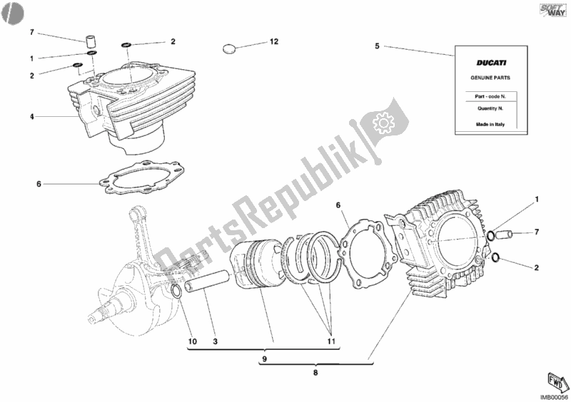 Wszystkie części do Cylinder - T? Ok Ducati Multistrada 620 USA 2006